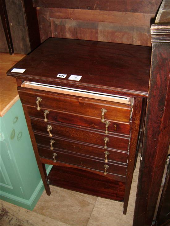 Edwardian mahogany music cabinet(-)